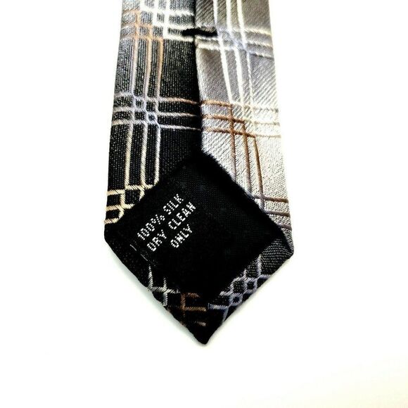Pierre Cardin Silk Tie Woven Gray Geometric Classi - Picture 4 of 6